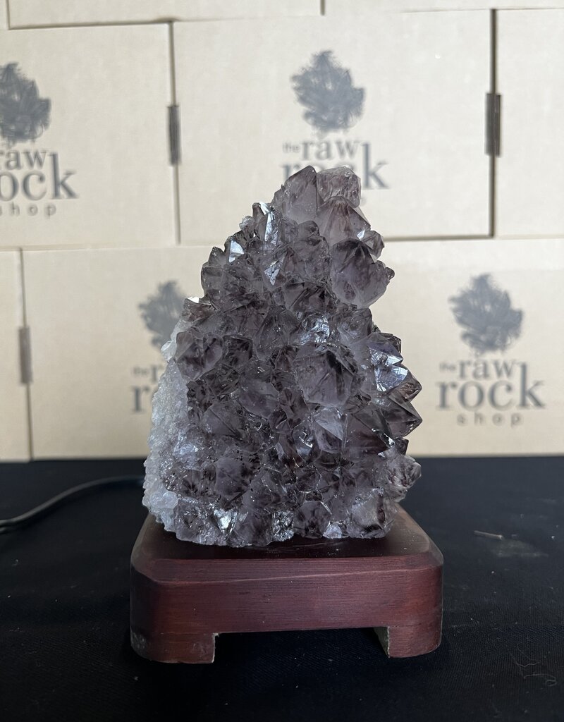 Amethyst Lamp with wood base #55, 1.254kg *disc.*