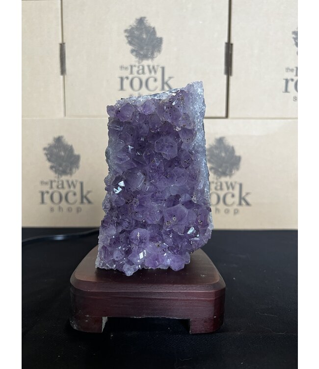 Amethyst Lamp with wood base #56, 1.202kg *disc.*