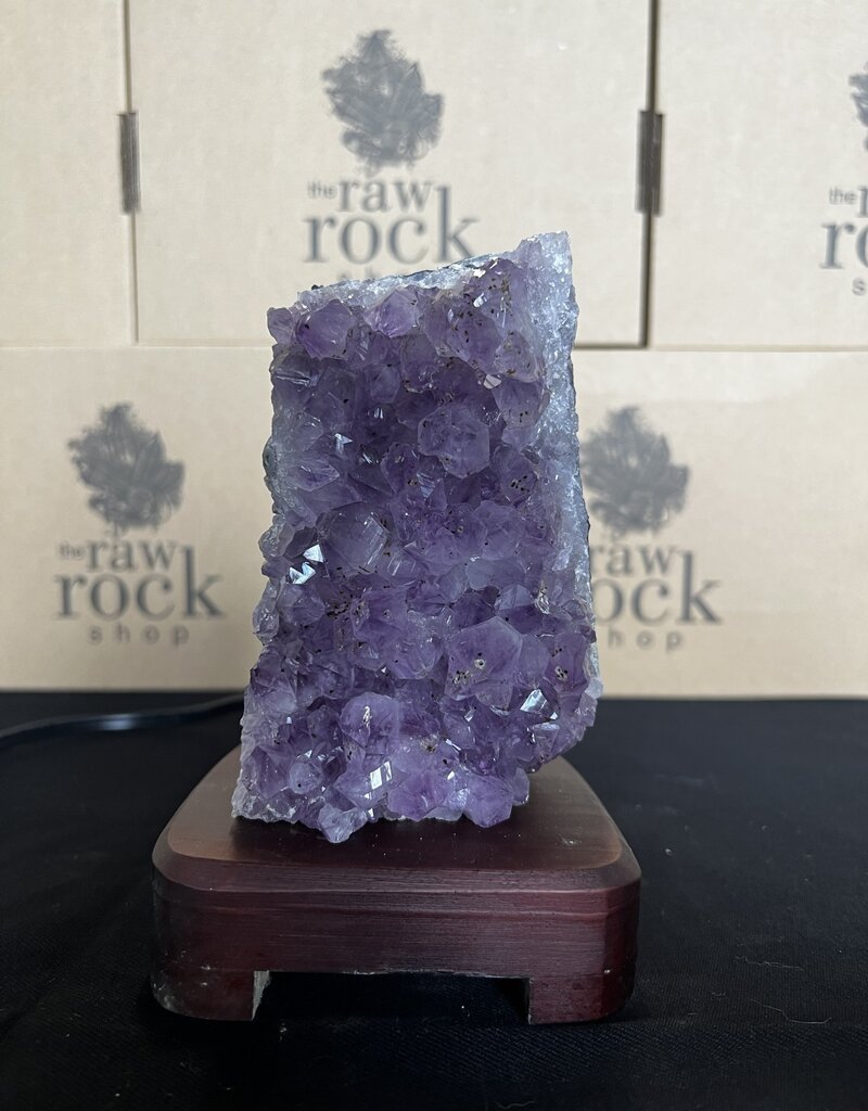 Amethyst Lamp with wood base #56, 1.202kg *disc.*