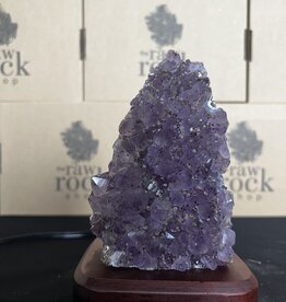 Amethyst Lamp with wood base #59, 1.032kg *disc.*