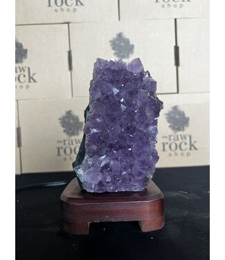Amethyst Lamp with wood base #61, 1.308kg *disc.*