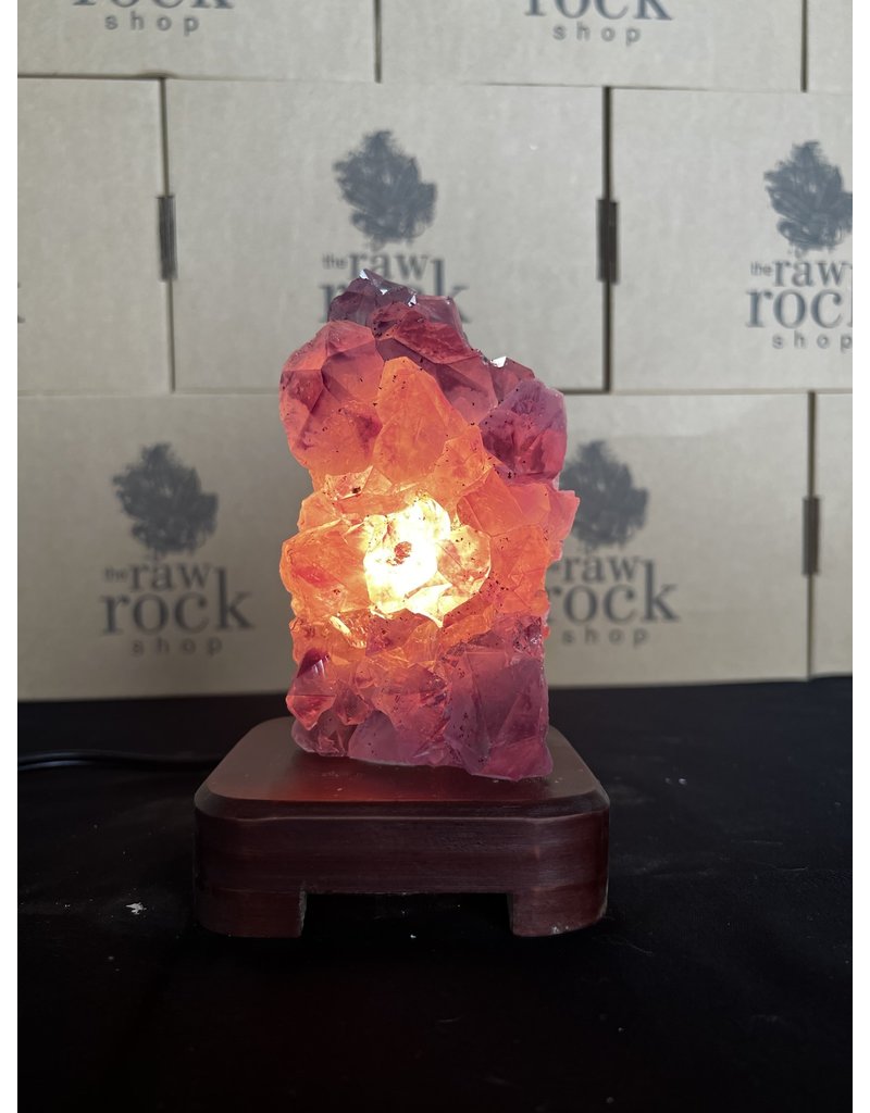 Amethyst Lamp with wood base #62, 1.074kg