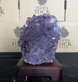 Amethyst Lamp with wood base #63, 1.528kg *disc.*