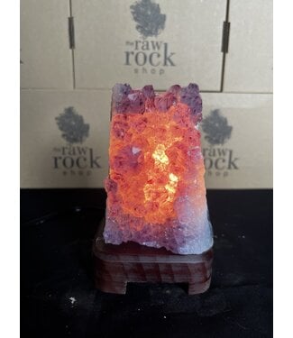 Amethyst Lamp with wood base #64, 1.636kg *disc.*
