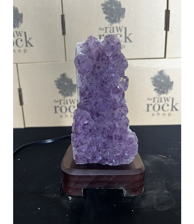 Amethyst Lamp with wood base #67, 1.282kg *disc.*