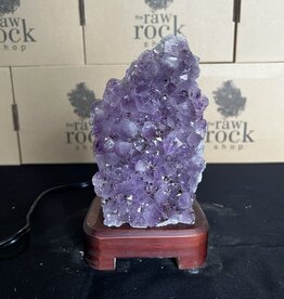 Amethyst Lamp with wood base #70, 1.482kg *disc.*