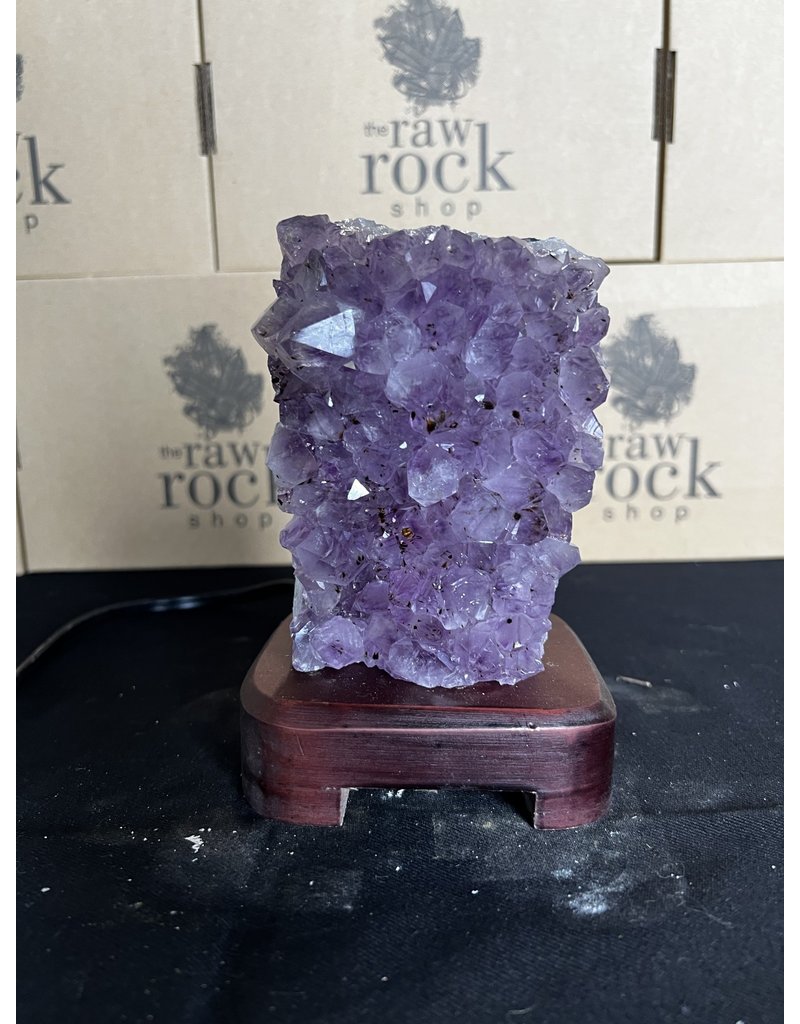 Amethyst Lamp with wood base #71, 1.366kg *disc.*