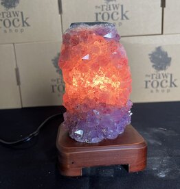 Amethyst Lamp with wood base #72, 1.614kg *disc.*