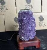 Amethyst Lamp with wood base #72, 1.614kg *disc.*
