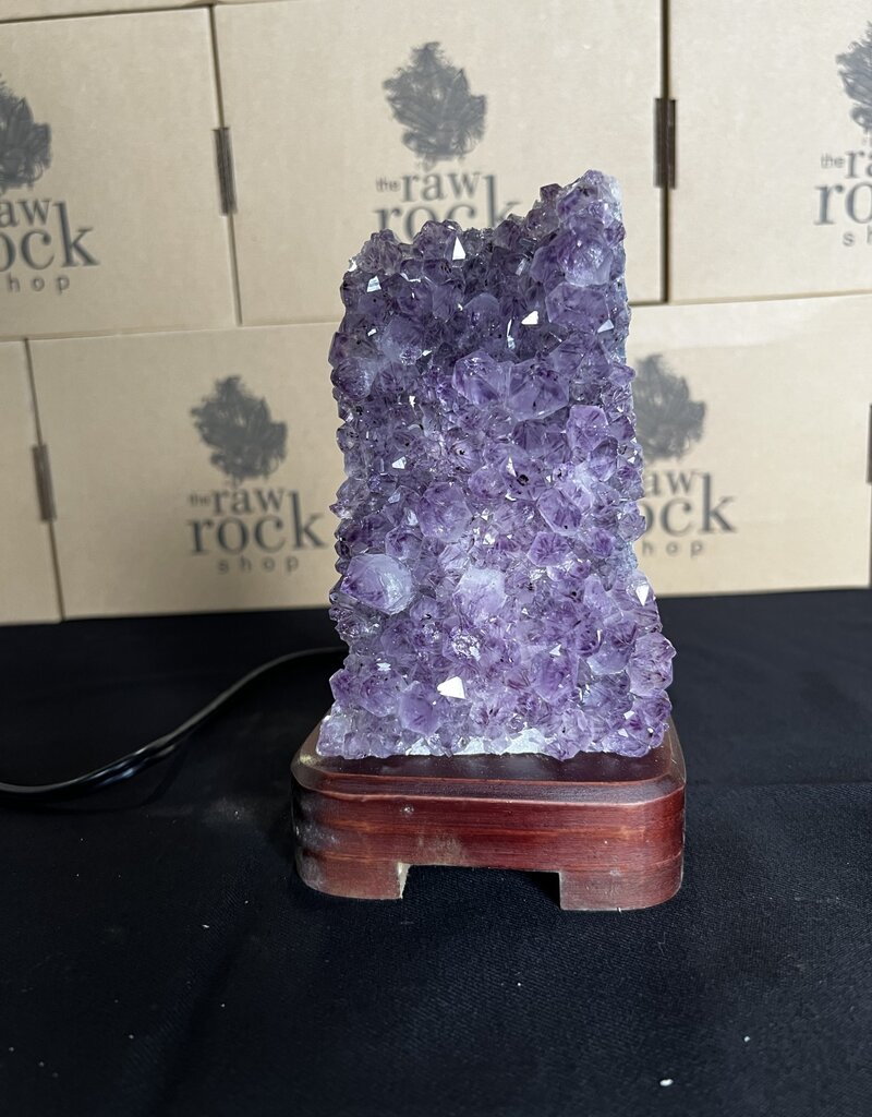 Amethyst Lamp with wood base #74, 1.17kg *disc.*