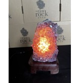 Amethyst Lamp with wood base #76, 1.094kg