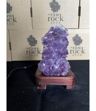 Amethyst Lamp with wood base #77, 1.084kg *disc.*