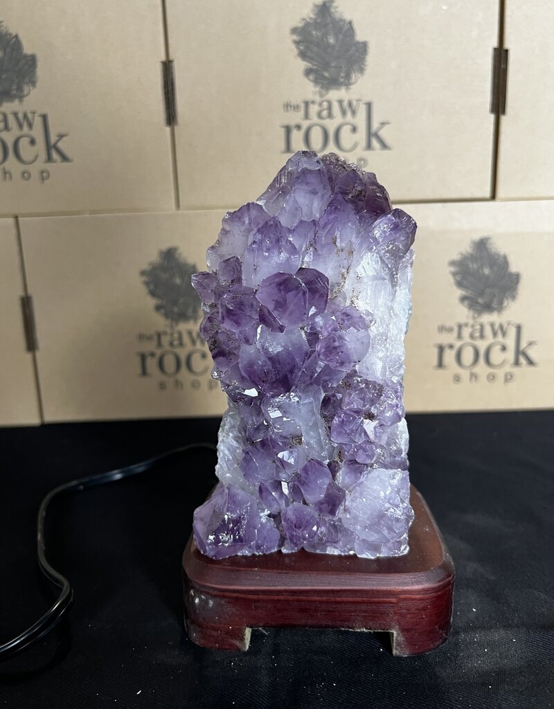 Amethyst Lamp with wood base #78, 1.548kg *disc.*