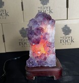 Amethyst Lamp with wood base #78, 1.548kg *disc.*