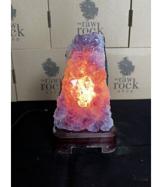 Amethyst Lamp with wood base #79, 1.394kg *disc.*
