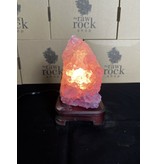 Amethyst Lamp with wood base #80, 1.284kg