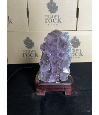 Amethyst Lamp with wood base #81, 1.298kg *disc.*