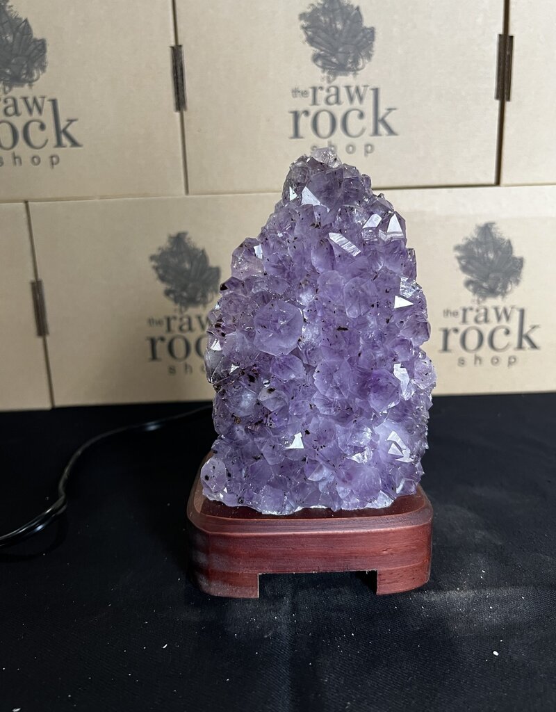 Amethyst Lamp with wood base #83, 1.506kg *disc.*