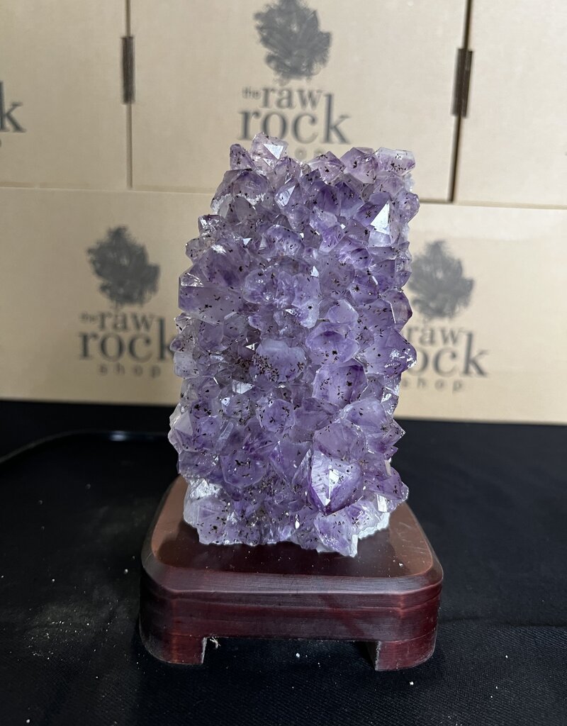 Amethyst Lamp with wood base #87, 1.496kg *disc.*