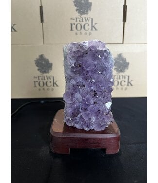 Amethyst Lamp with wood base #90, 1.098kg *disc.*
