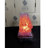 Amethyst Lamp with wood base #96, 1.294kg