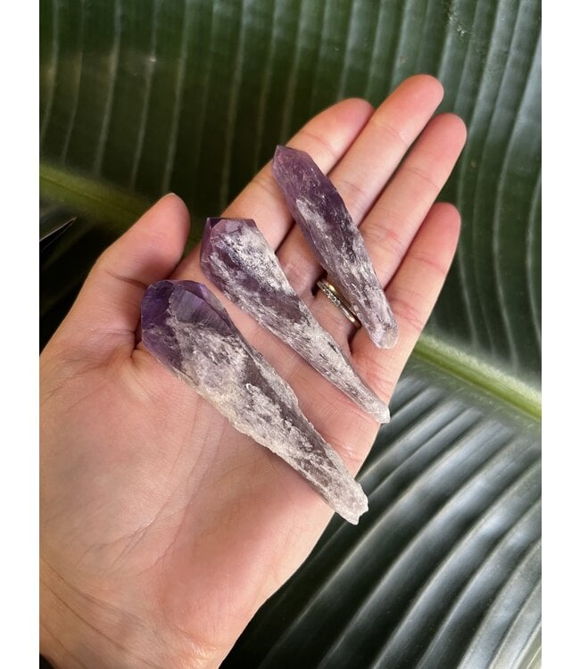 Rough Elestial Amethyst/Bahia Amethyst Points, 3 Sizes Individual