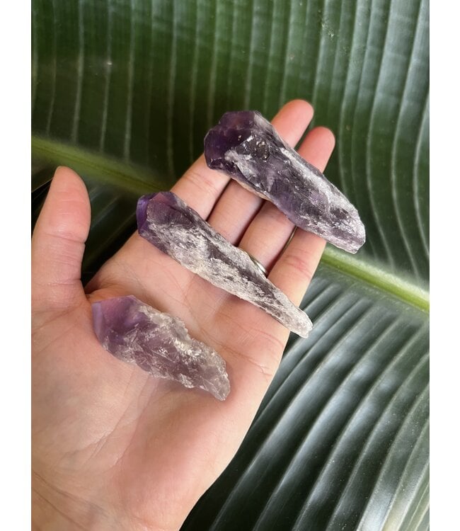 Rough Elestial Amethyst/Bahia Amethyst Points, 3 Sizes Individual