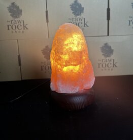 Rose Quartz Lamp, wooden base with Standard bulb/cord, #26, 2.198kg *disc.*