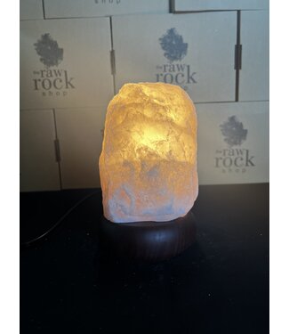 Rose Quartz Lamp, wooden base with Standard bulb/cord, #47, 2.38kg *disc.*