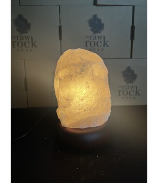 Rose Quartz Lamp, wooden base with Standard bulb/cord, #44, 1.846kg *disc.*
