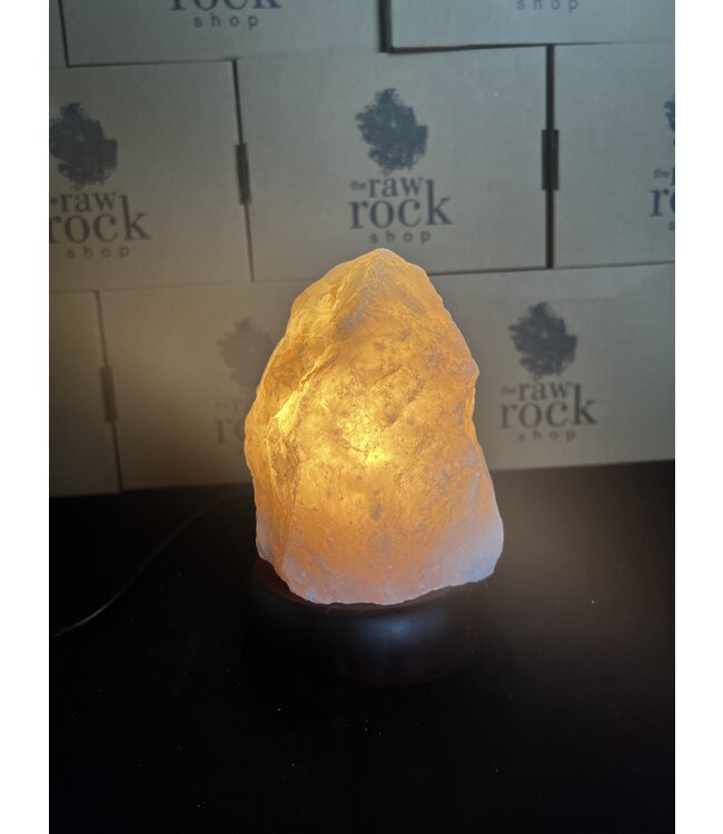 Rose Quartz Lamp, wooden base with Standard bulb/cord, #37, 2.12kg *disc.*