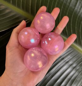 Aura Quartz, Pink, Sphere, 40-44mm