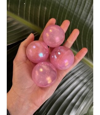 Aura Quartz, Pink, Sphere, 40-44mm