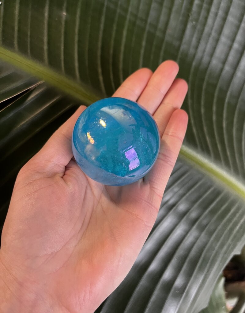 Aura Quartz, Blue, Sphere, 50-54mm