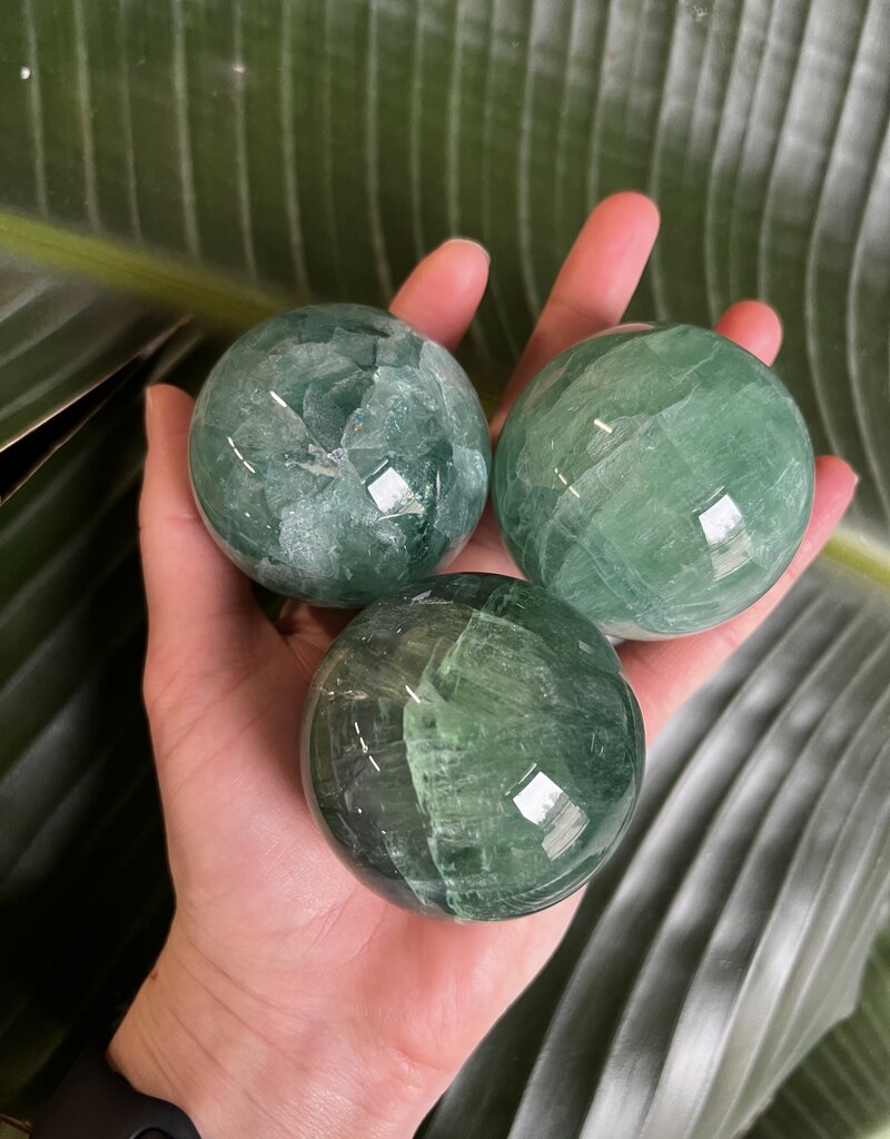 Green Fluorite Sphere, 55-59mm