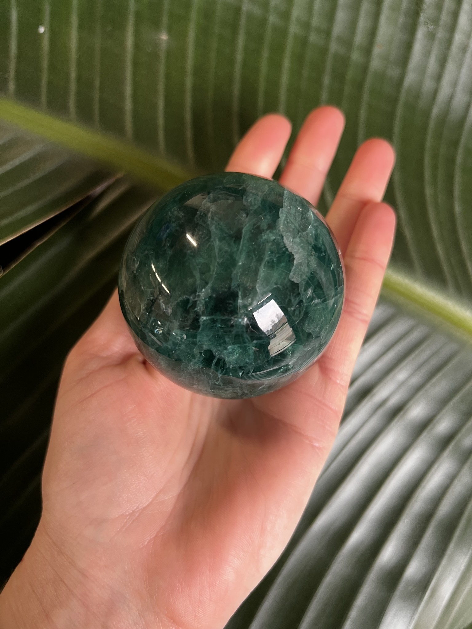 Green Fluorite Sphere, 6064mm The Raw Rock Shop Inc.