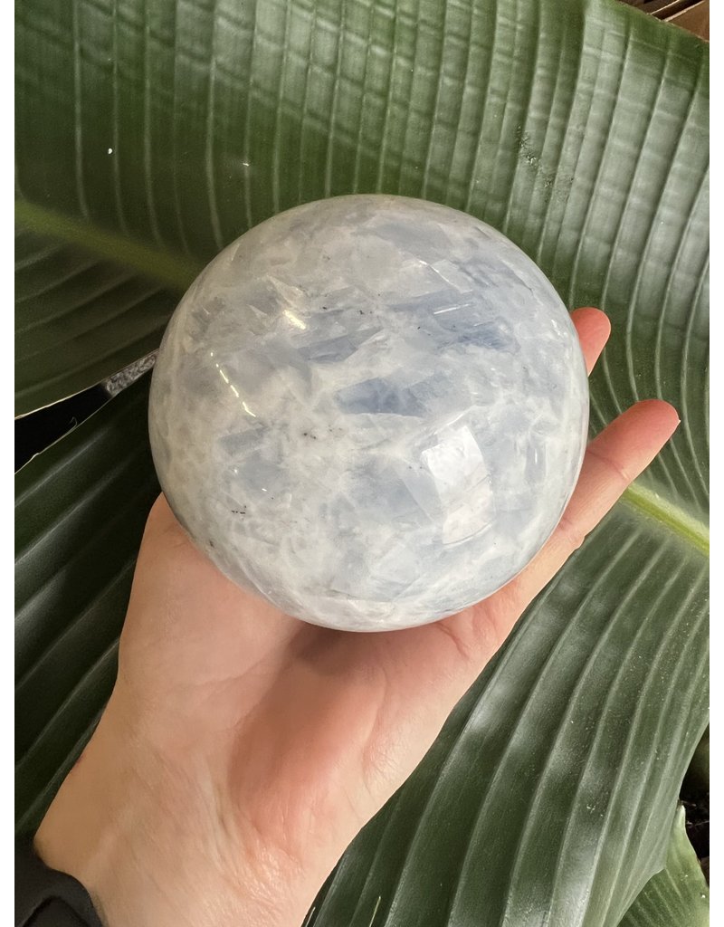 Blue Calcite Sphere, 95-99mm