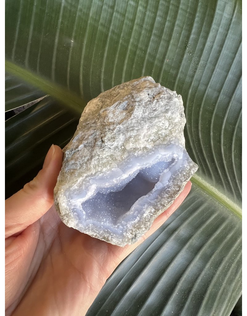 Blue Lace Agate Raw Geode #178, 310gr