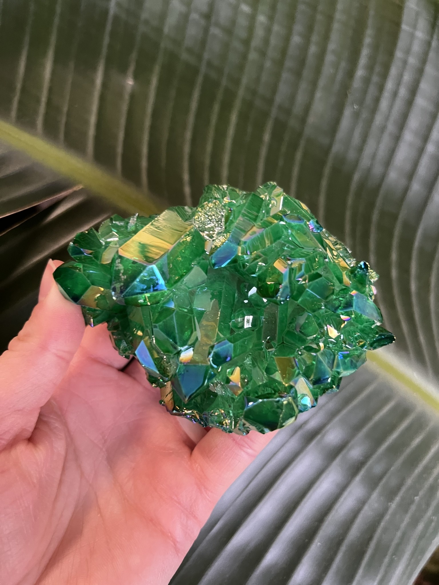 Green Aura Cluster 70, 296gr The Raw Rock Shop Inc.
