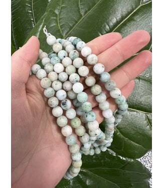 Chrysocolla Beads Frosted/Matte 15" Strand 6mm 8mm