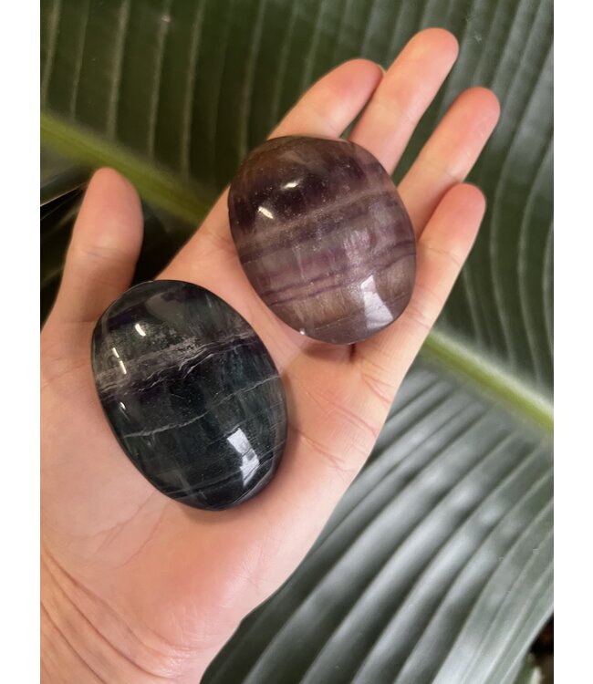 Rainbow Fluorite Palm Stone, Size Medium [100-124gr]