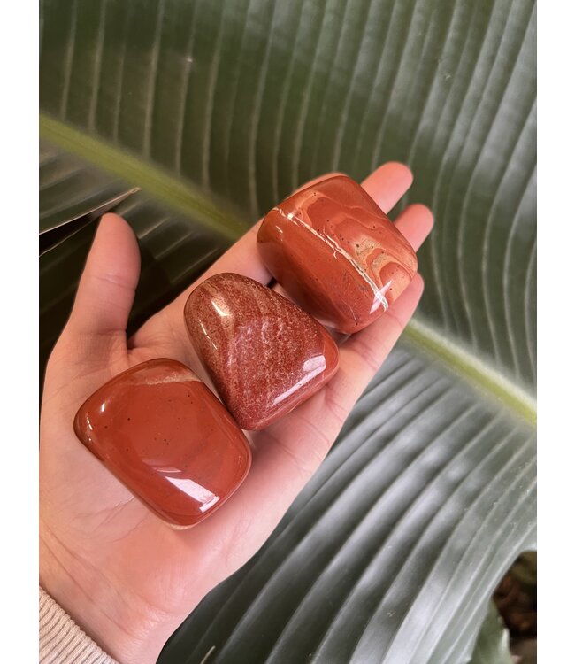 Red Jasper Palm Stone, Size Medium [100-124gr]