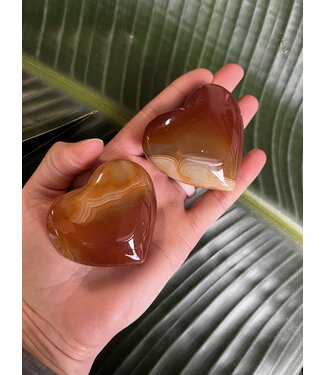 Banded Carnelian Heart, Size Medium [100-124gr]