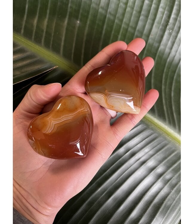 Banded Carnelian Heart, Size Medium [100-124gr]
