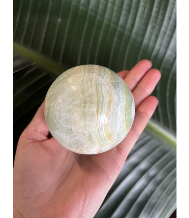 Pistachio Calcite Sphere, 65-69mm