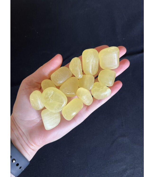 Lemon Calcite Tumbled Stones, Size Medium, purchase individual or bulk