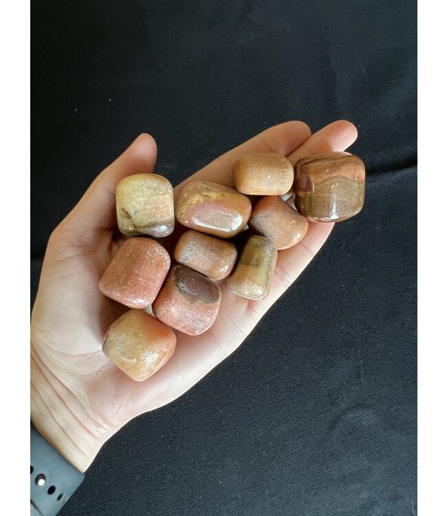 Peach Calcite Tumbled Stones, Size Medium, purchase individual or bulk