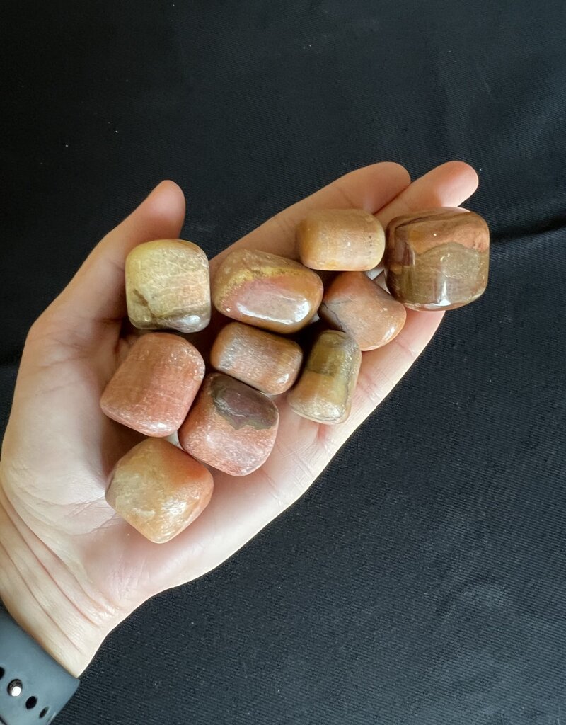 Peach Calcite Tumbled Stones, Size Medium, purchase individual or bulk