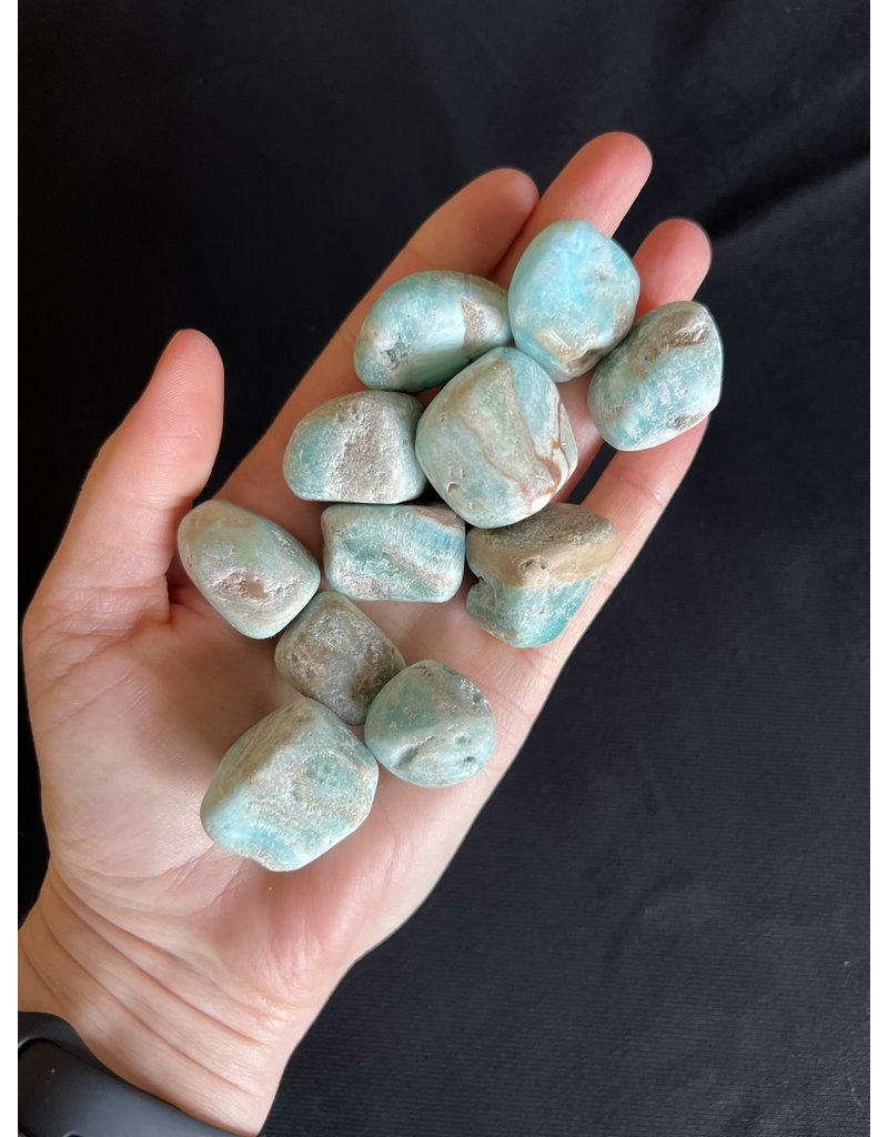 Blue Aragonite Tumbled Stones, Size Medium, purchase individual or bulk