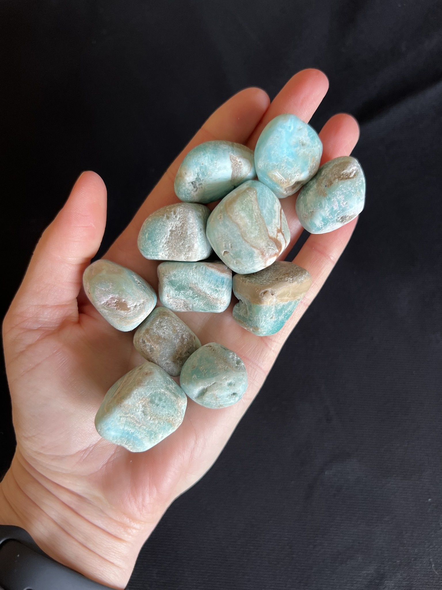 Blue Aragonite Tumbled Stones, Size Medium, purchase individual or